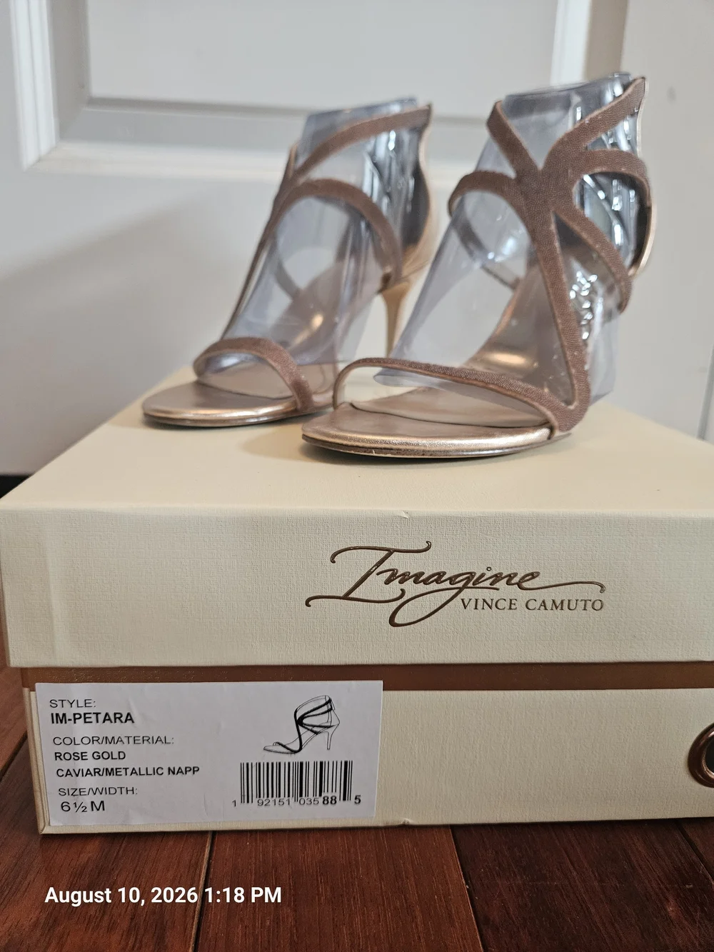 Rose Gold Strappy Heeled Sandals